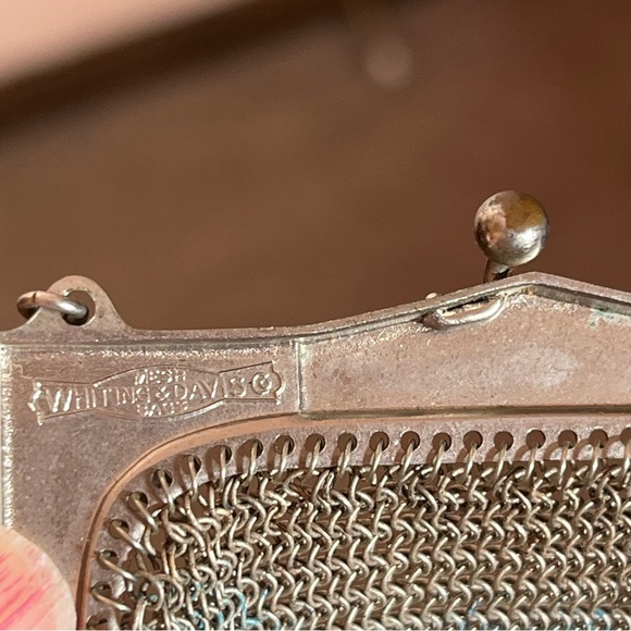 Whiting & Davis Antique Silver Mesh Art Deco Victorian Mini Bag - Picture 9 of 17